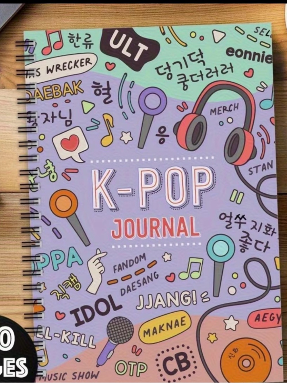 K-POP Journal Notebook - Pastel Purple Pop Art Cover